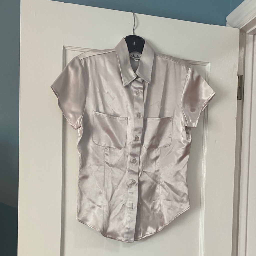 Harlow Silk Short Sleeve Button-Up Shirt